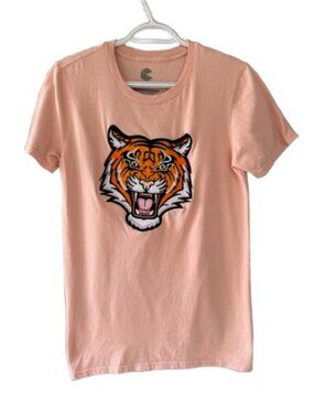 Capsule tiger graphic patch tee peach women's size S